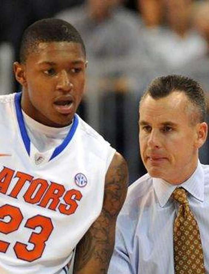 Photo: Bradley Beal and Billy Donovan; Credit: University of Florida athletic association